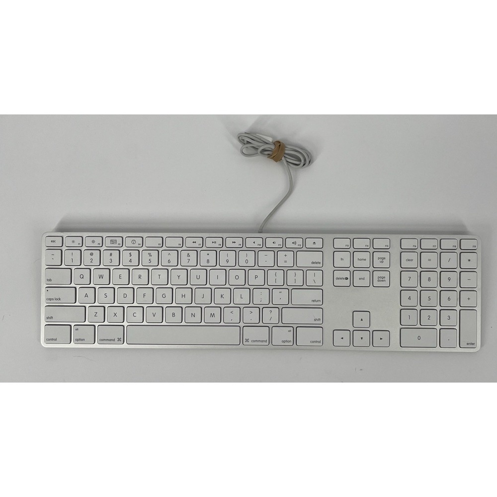 Genuine Apple A1243 USB Wired Aluminum Keyboard with Numeric‎ KeyPad - Tested
